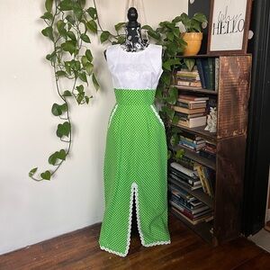 Green Polka Dot 1970s dress